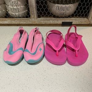 Toddler Size 5/6 Water Shoes & Sling Back Sandals